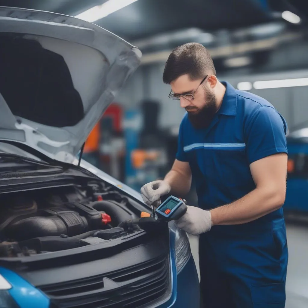 Mechaniker arbeitet am Auto