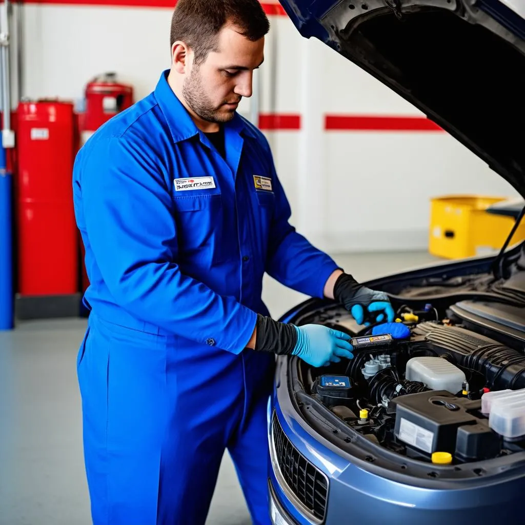 Automechaniker bei der Arbeit