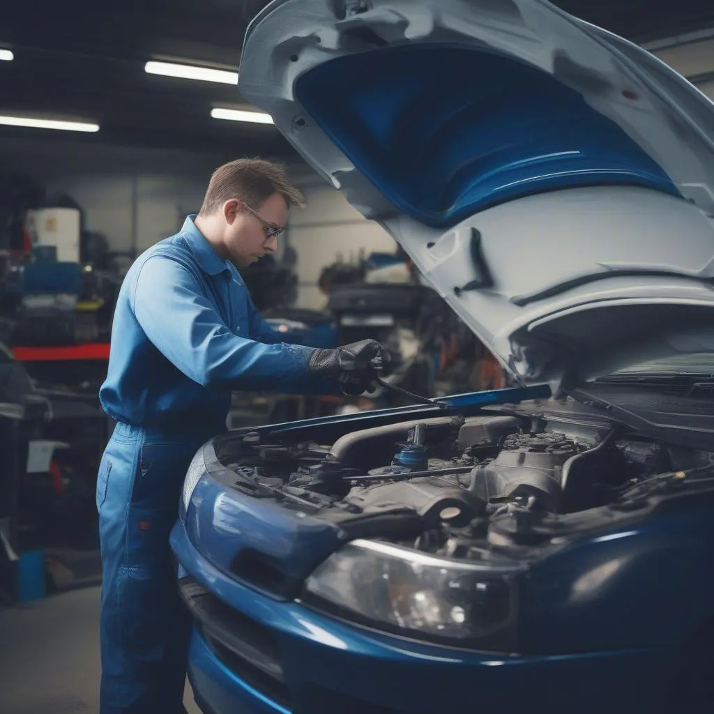 Automechaniker repariert ein Auto