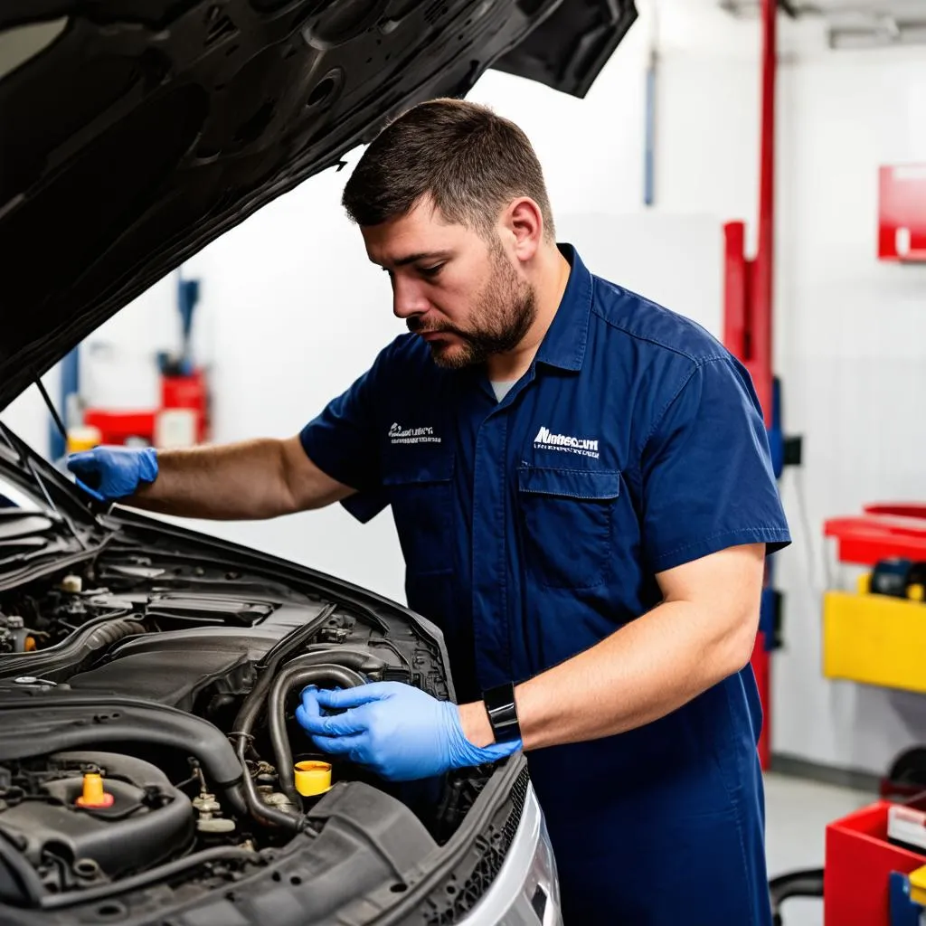 Automechaniker in der Werkstatt