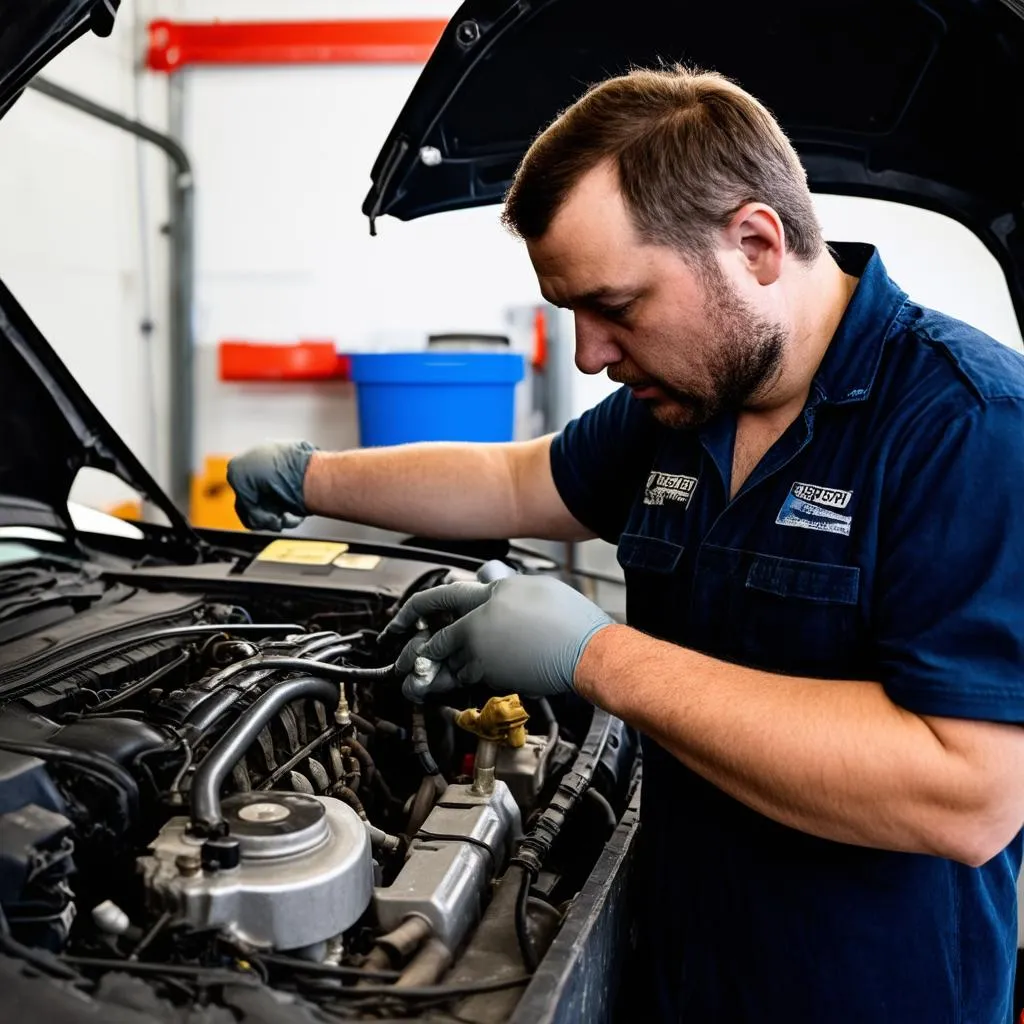 Mechaniker in der Werkstatt