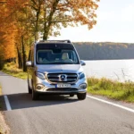 Mercedes in schwedischer Landschaft