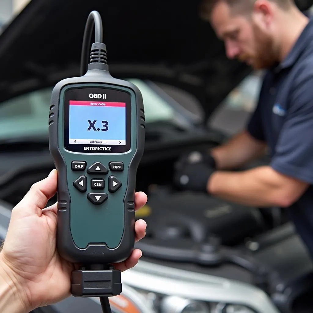 OBD-II Diagnosegerät zeigt Fehlercode X.3