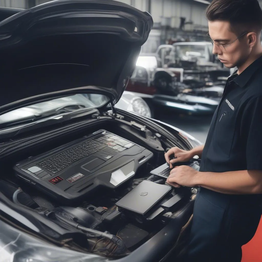 Porsche Design Laptop für die Fahrzeugdiagnose