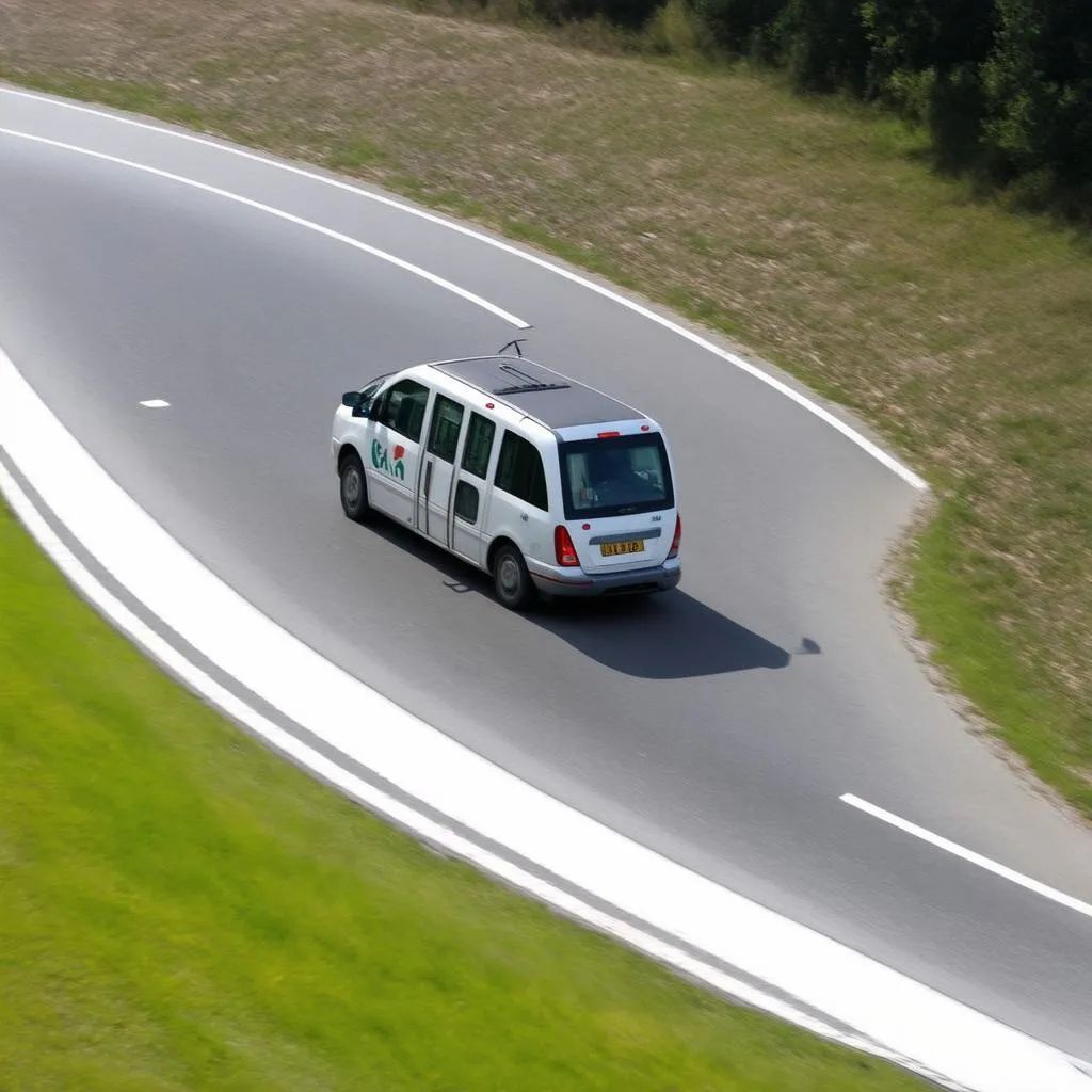 Reifentest auf nasser Fahrbahn