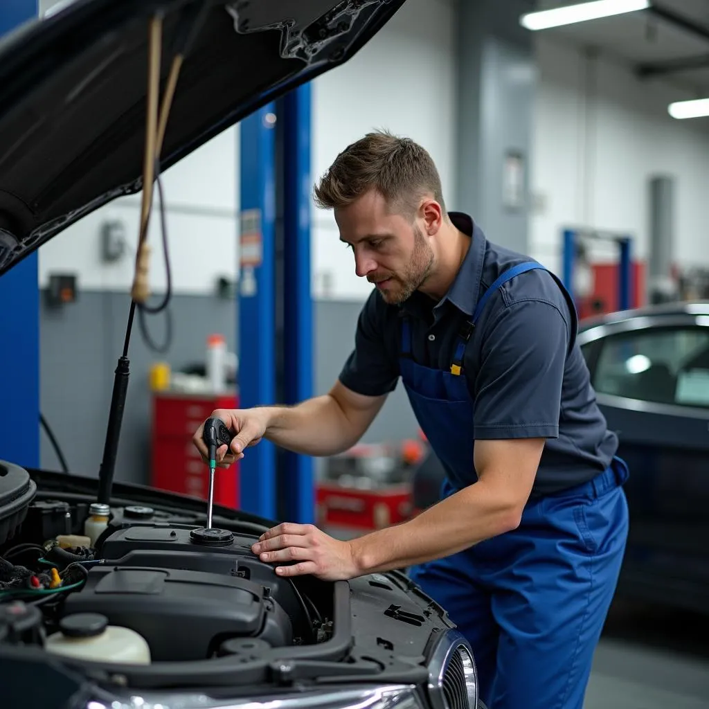 Qualitativ hochwertige Autoreparatur in einer Werkstatt