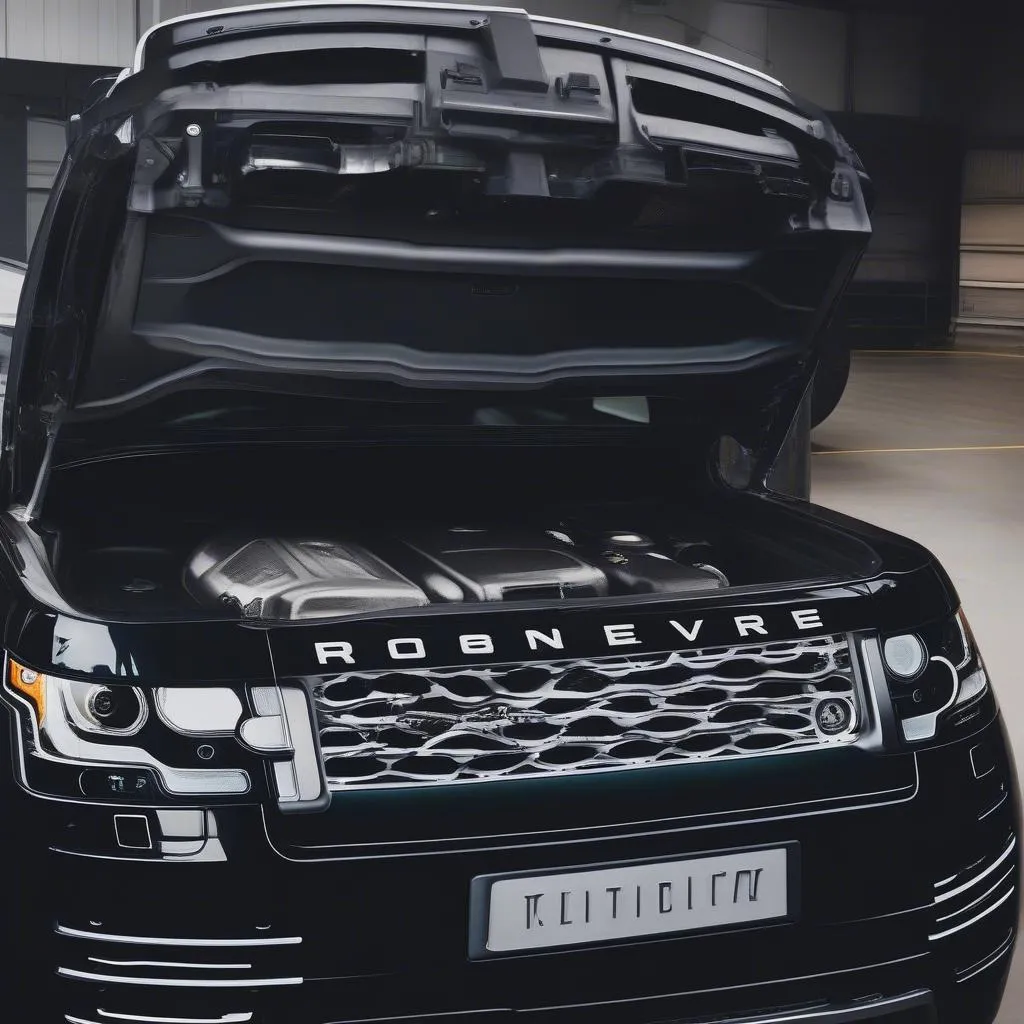 Detaillierter Blick in den Motorraum eines Range Rover Limo