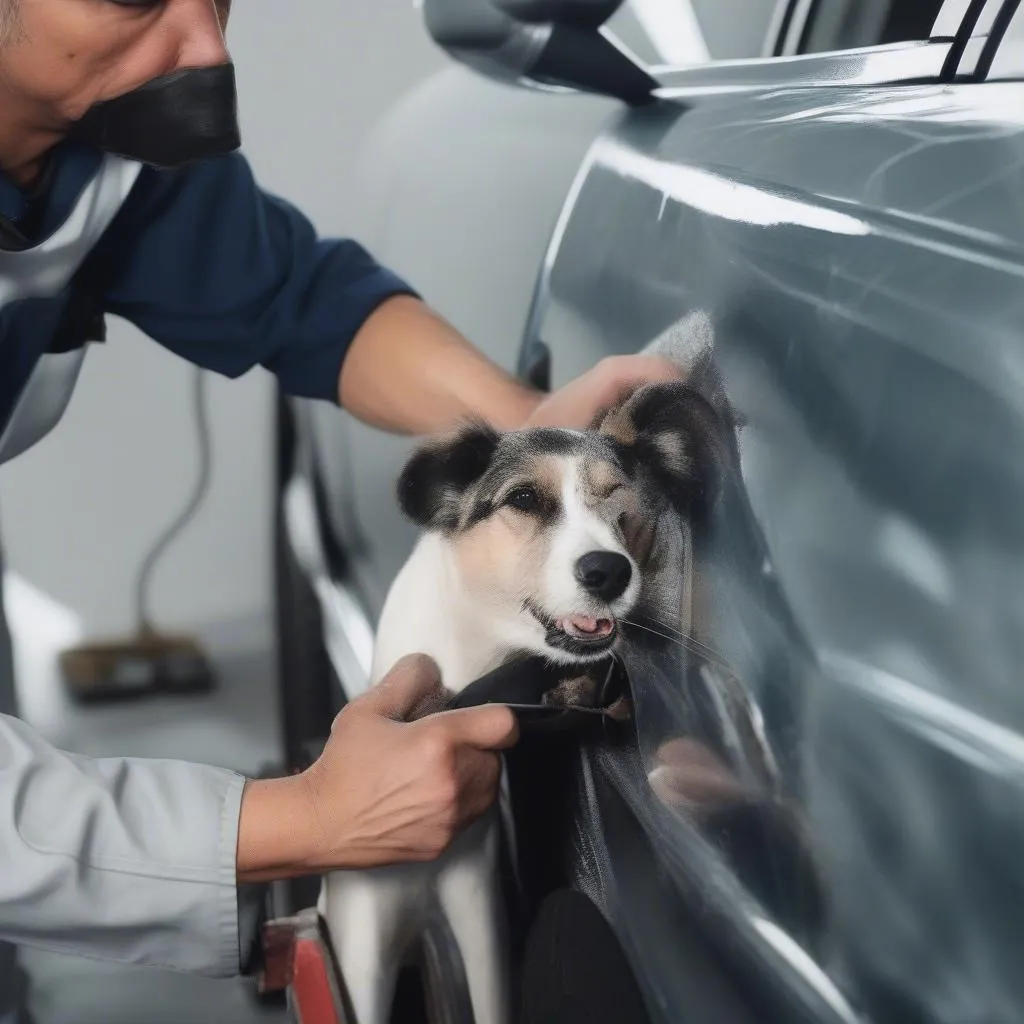 Reparatur von Hunde Kratzern an einem Auto