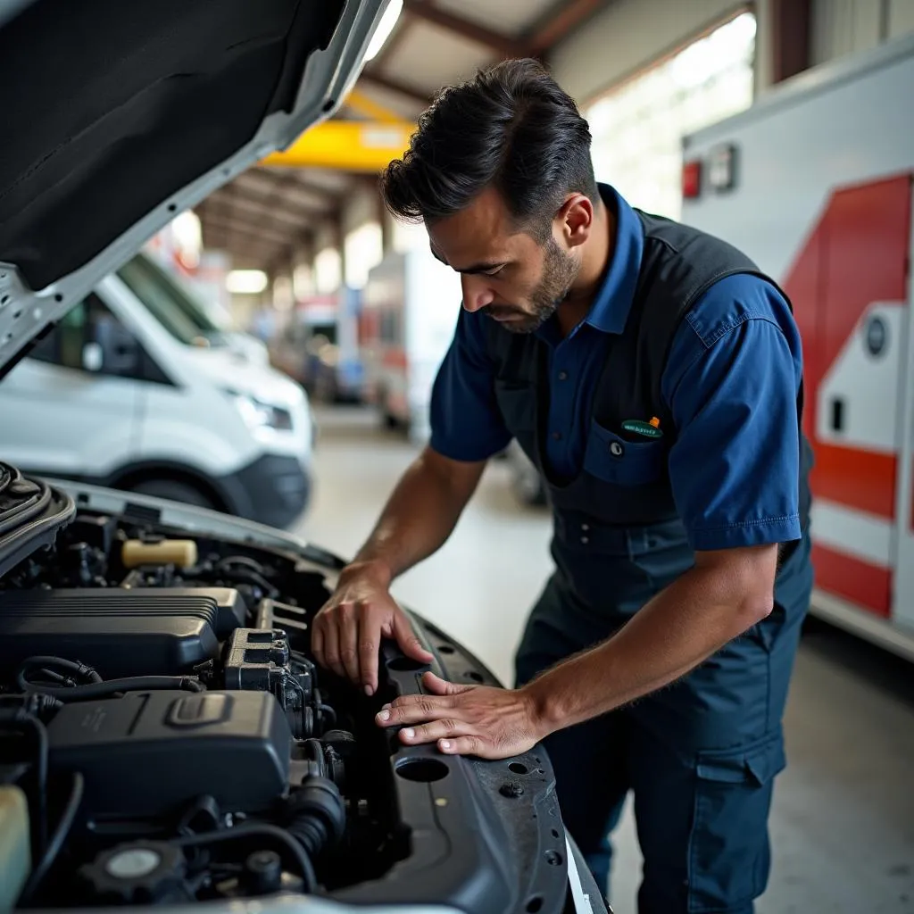 Wartung und Reparatur von Rettungswagen