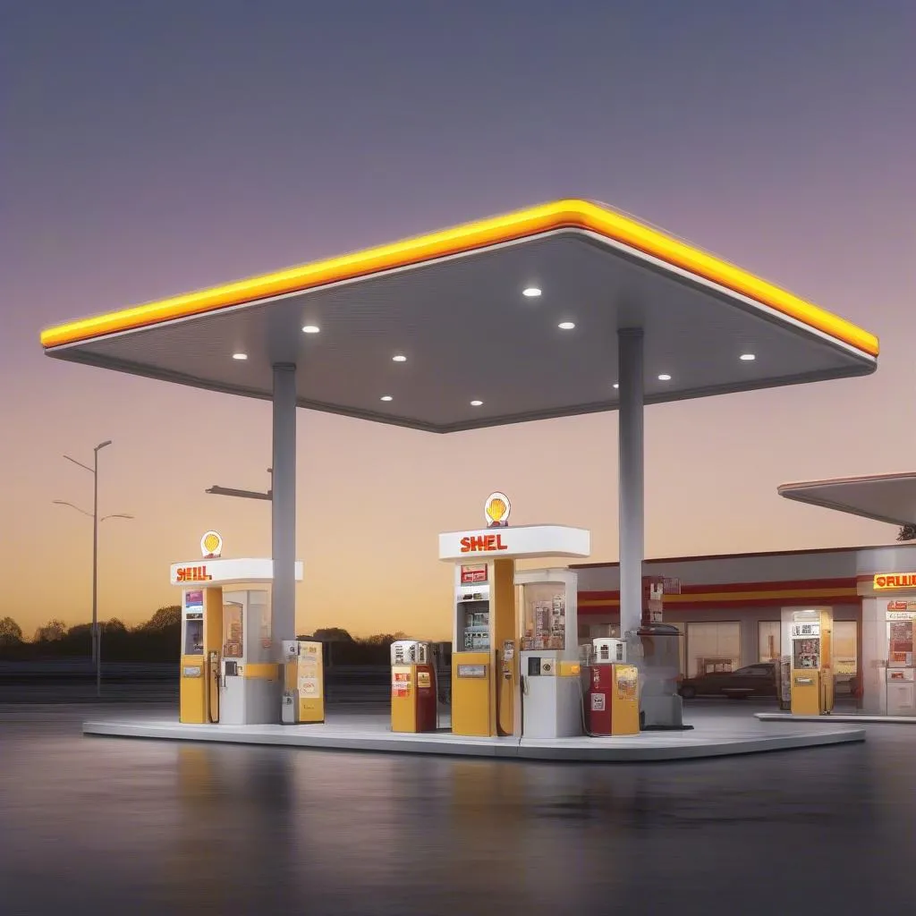 Shell Tankstelle mit Serviceangeboten