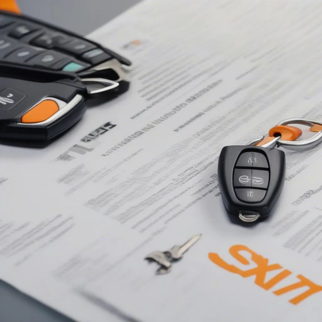 Nahaufnahme eines Dokuments mit Sixt Leasing Freigabe