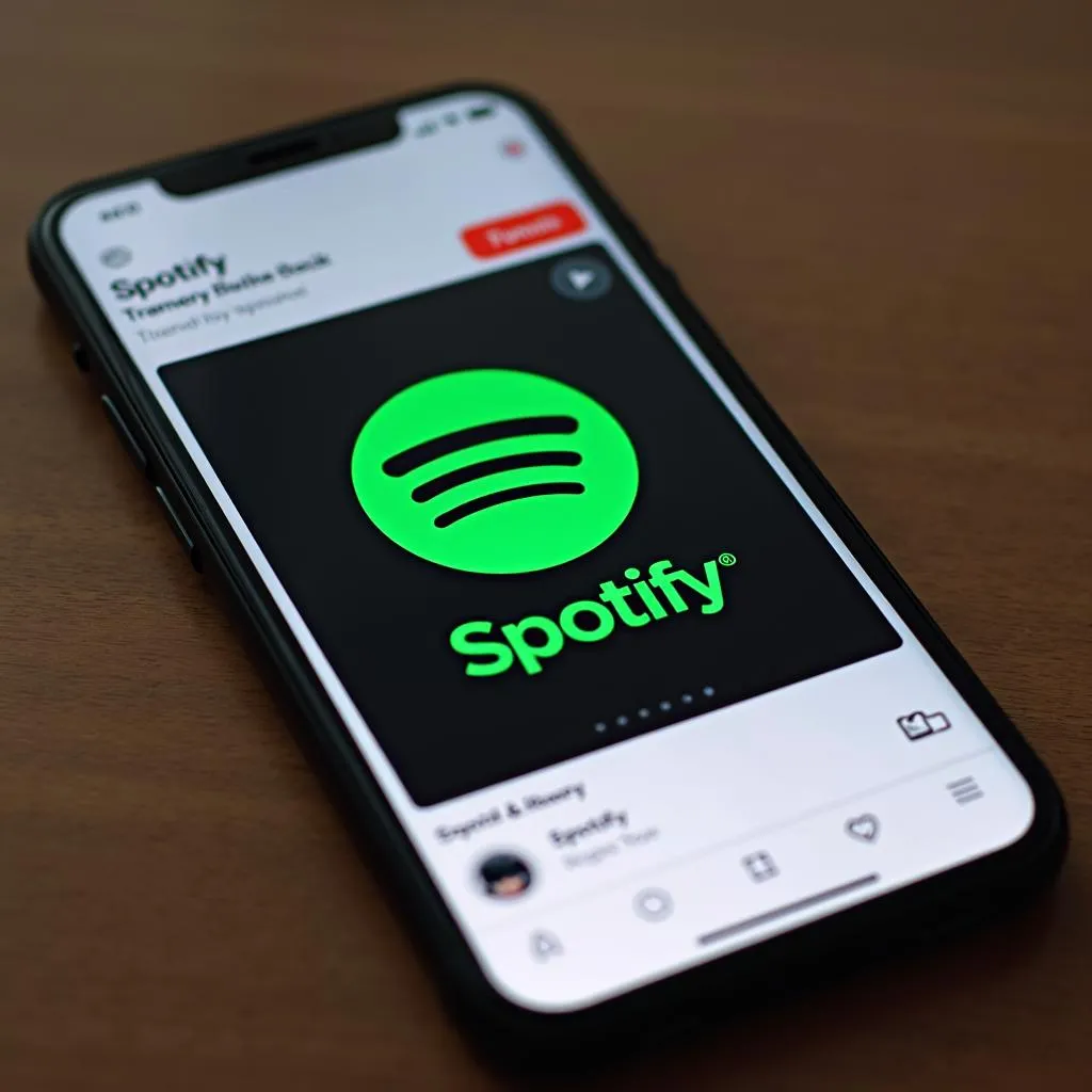 Spotify App auf dem Startbildschirm eines Handys