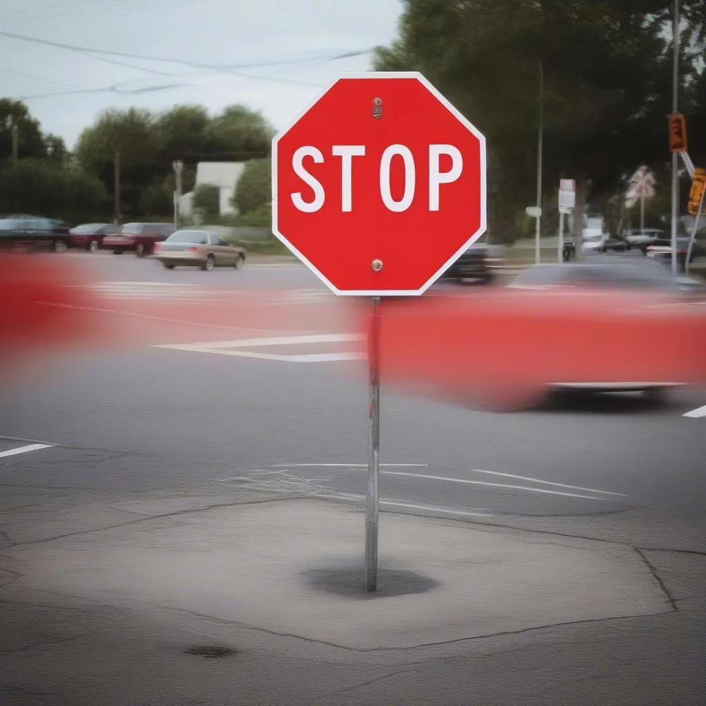 Stoppschild an einer Kreuzung