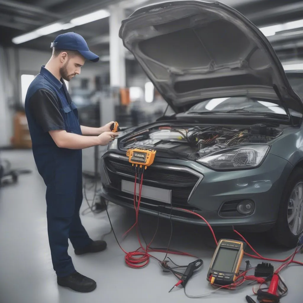 Stromzange in einer Werkstatt