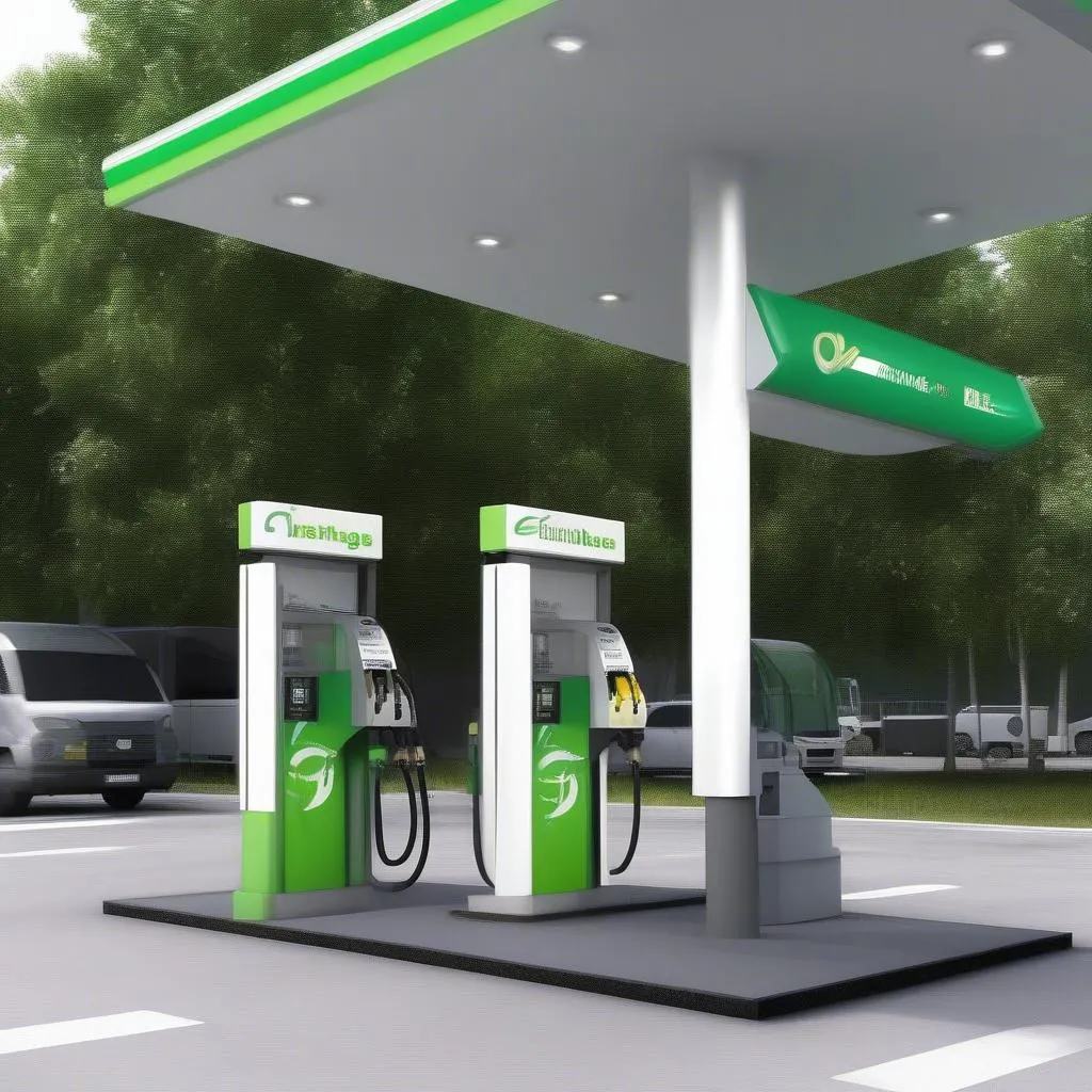 Tankstelle mit Eco Fuel Optionen