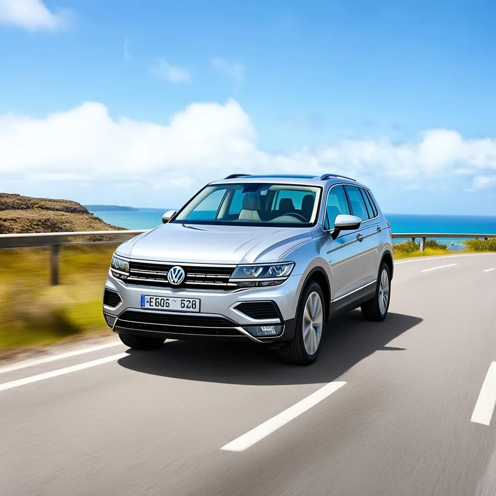 Tiguan eHybrid on a scenic road