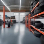 Modern tire shop interior