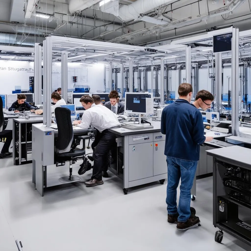 Moderne Labore im Fahrzeugtechnik Zentrum der Uni Stuttgart