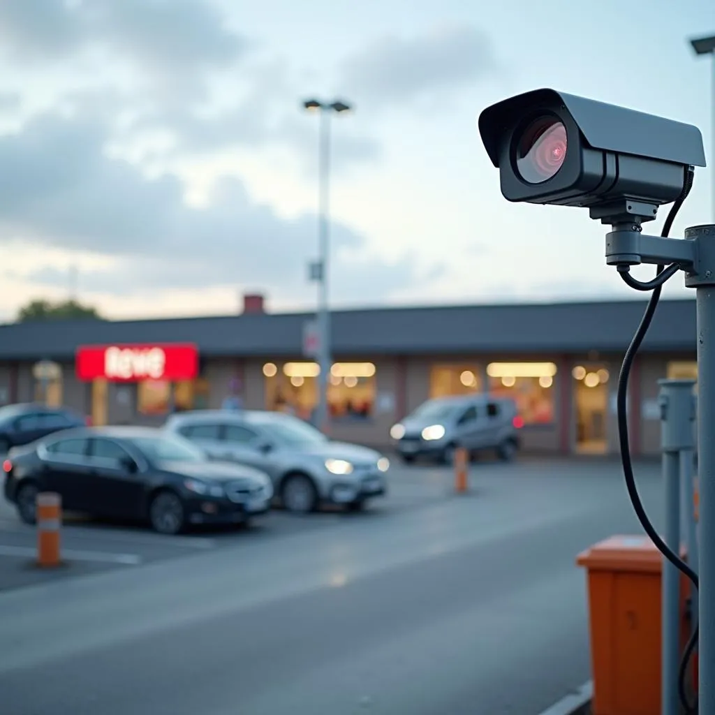 Videoüberwachung Rewe Parkplatz Kamera