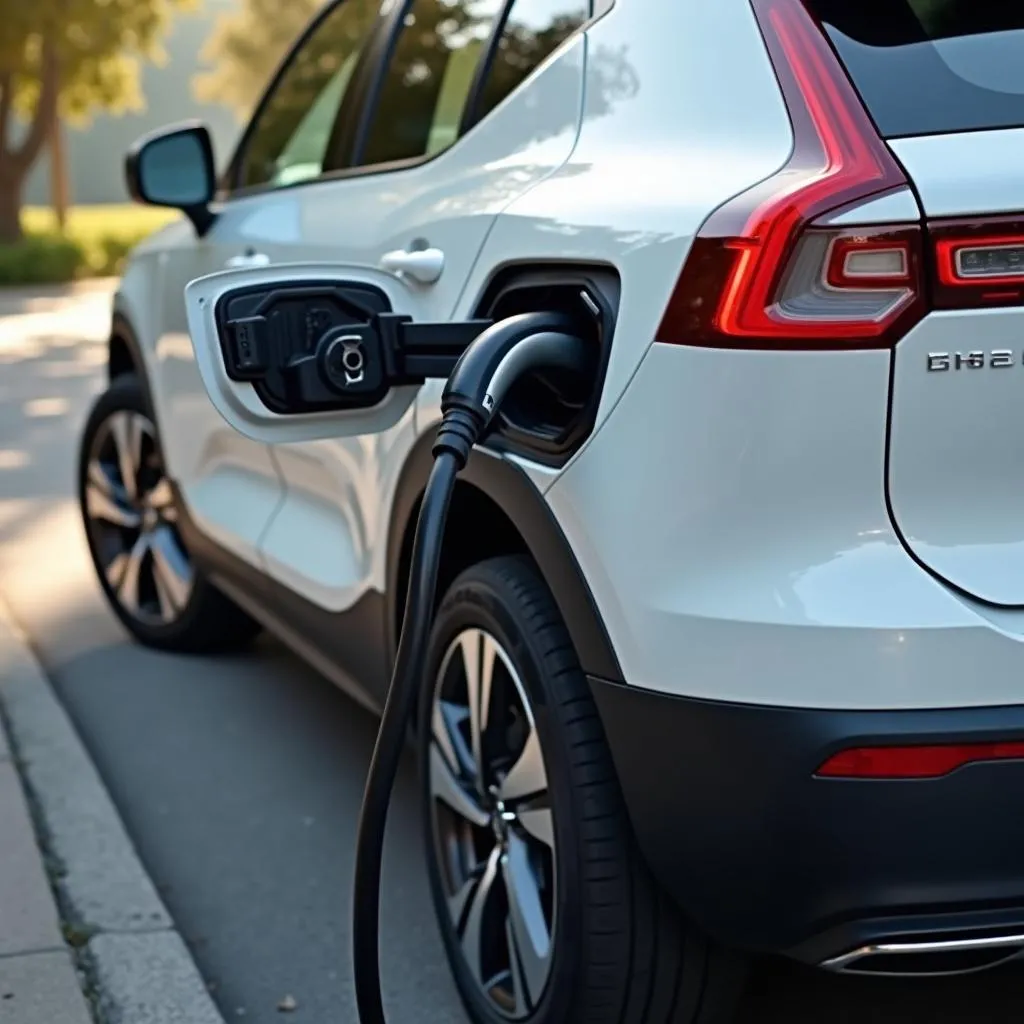 Volvo XC40 Hybrid at a charging station