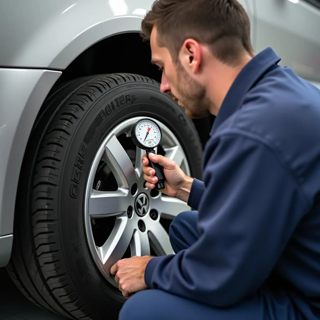 Reifendruckkontrolle VW Sharan in Werkstatt