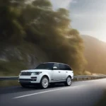 Weißer Range Rover auf der Straße