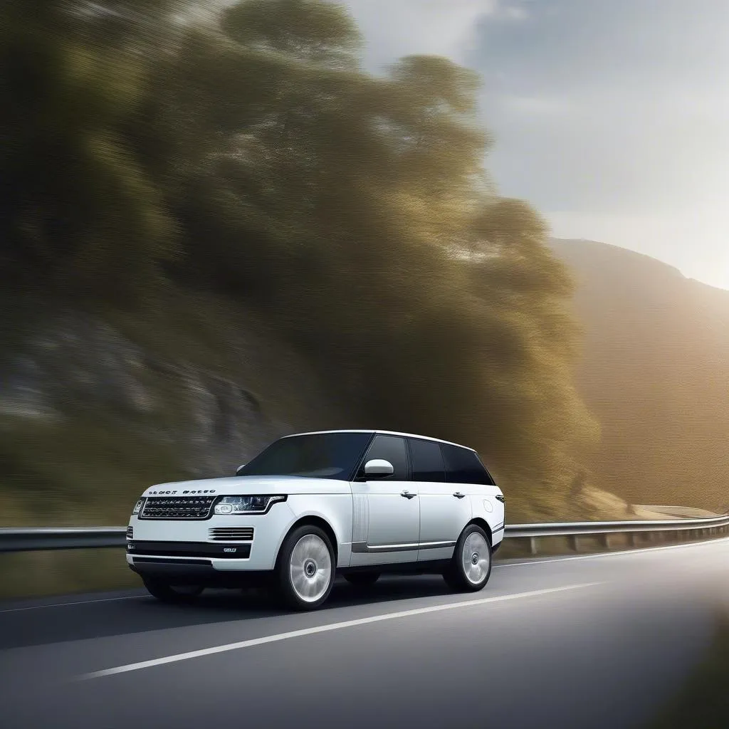 Weißer Range Rover auf der Straße