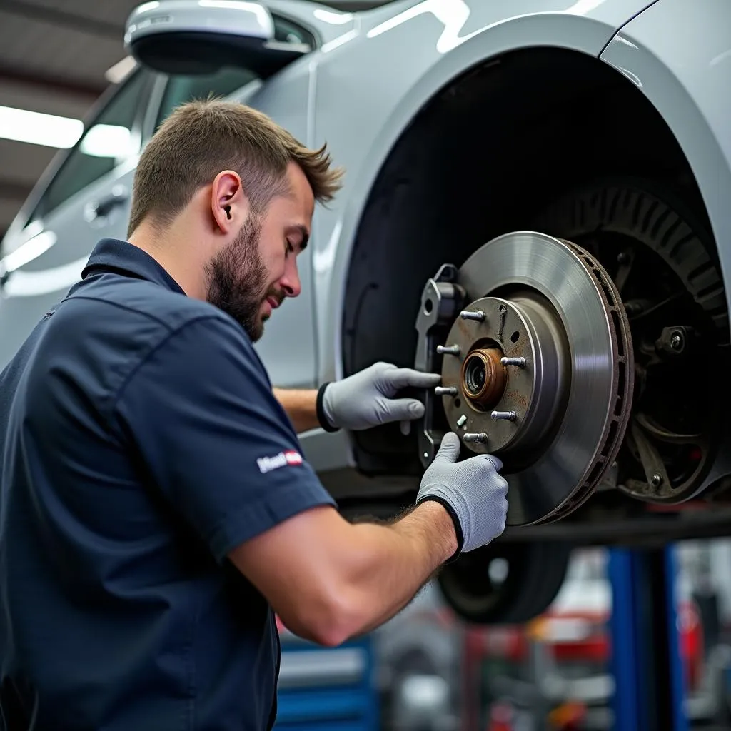 Bremsenreparatur in der Werkstatt