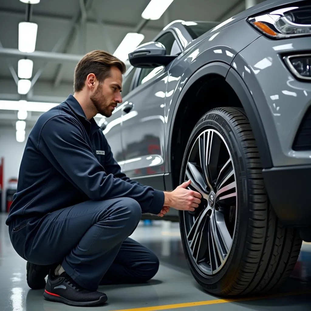 Montage von Winterkompletträdern Skoda Karoq