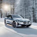 Winterreifen BMW i4 auf verschneiter Straße