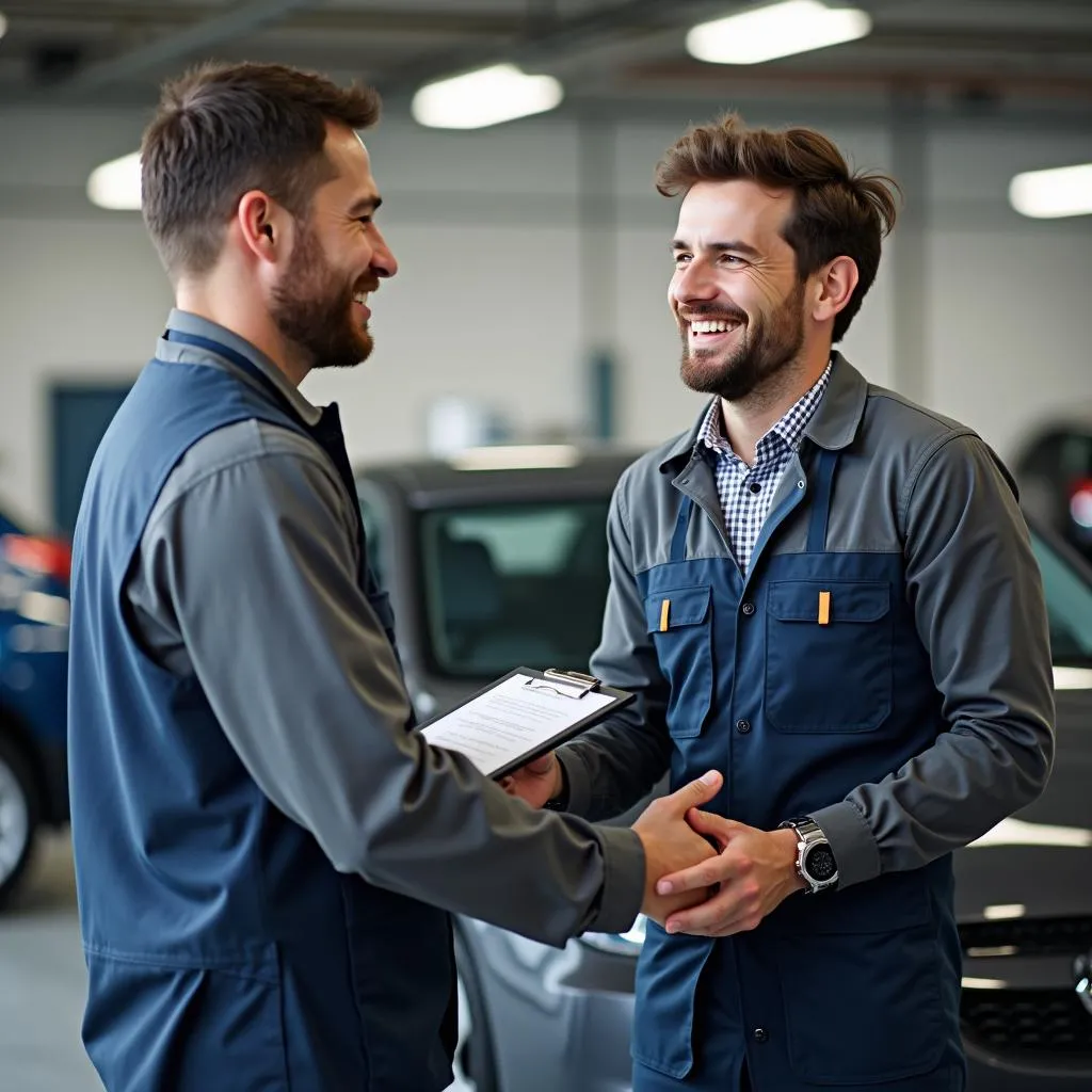 Cliente soddisfatto in officina