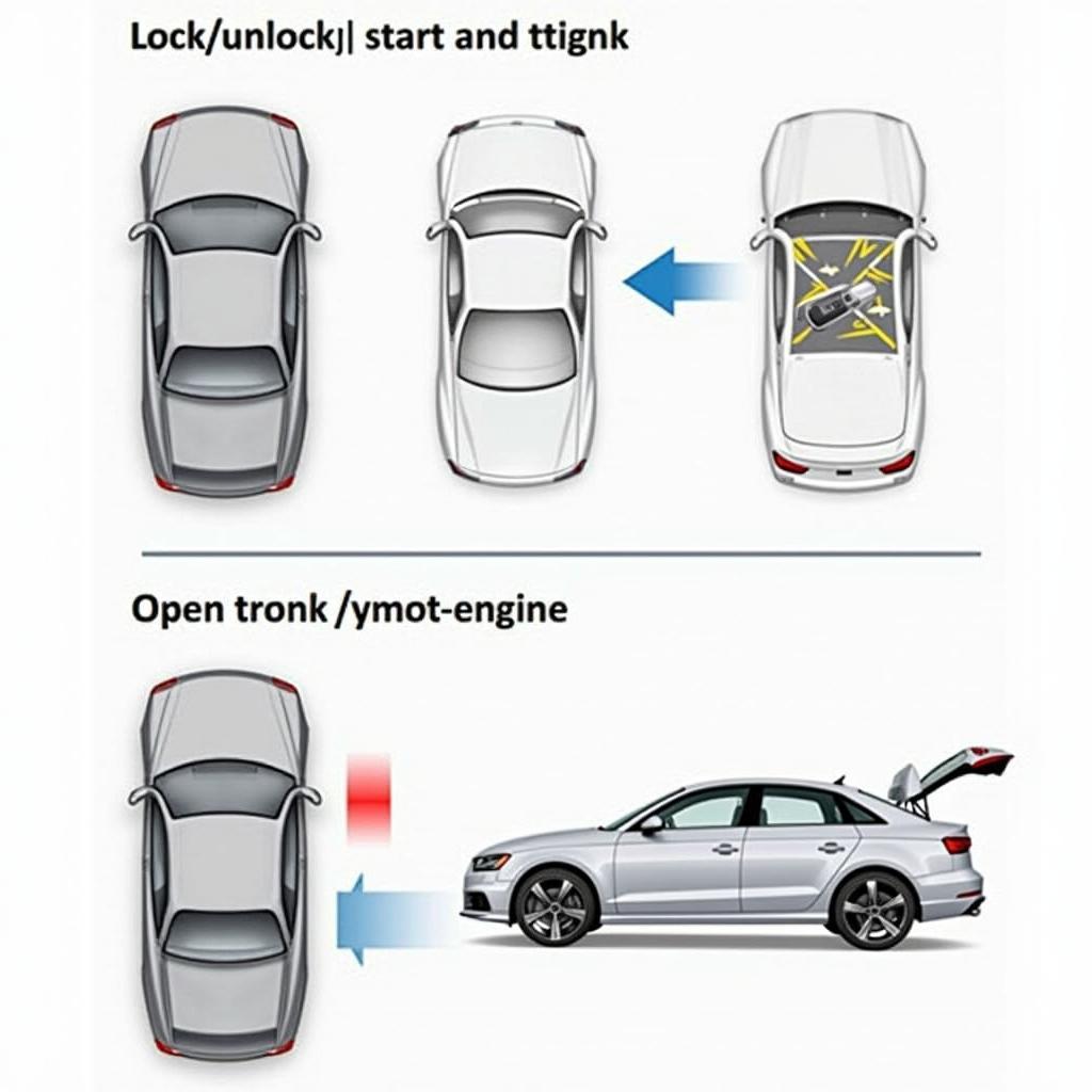 Der Audi Advanced Key mit seinen verschiedenen Funktionen.