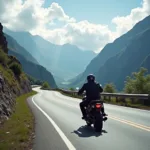 Motorrad auf einem Alpenpass