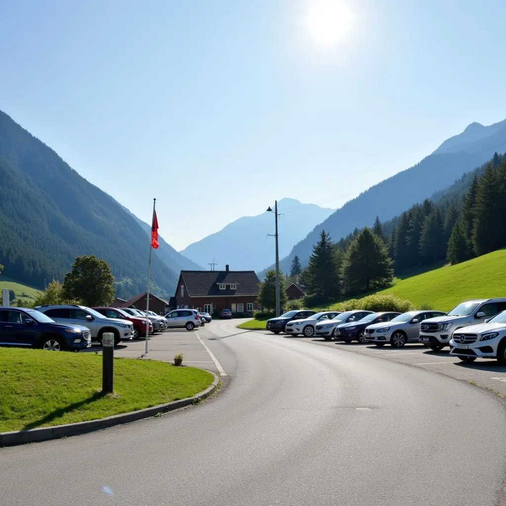 Parkplatz an der Alpsee Bergwelt