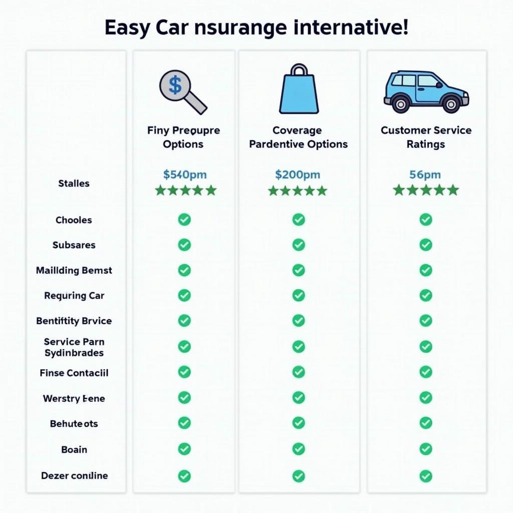 Comparaison d'assurances auto alternatives