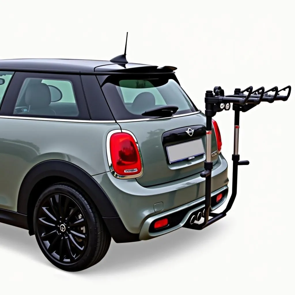 Mini Cooper S mit Anhängerkupplung und Fahrradträger