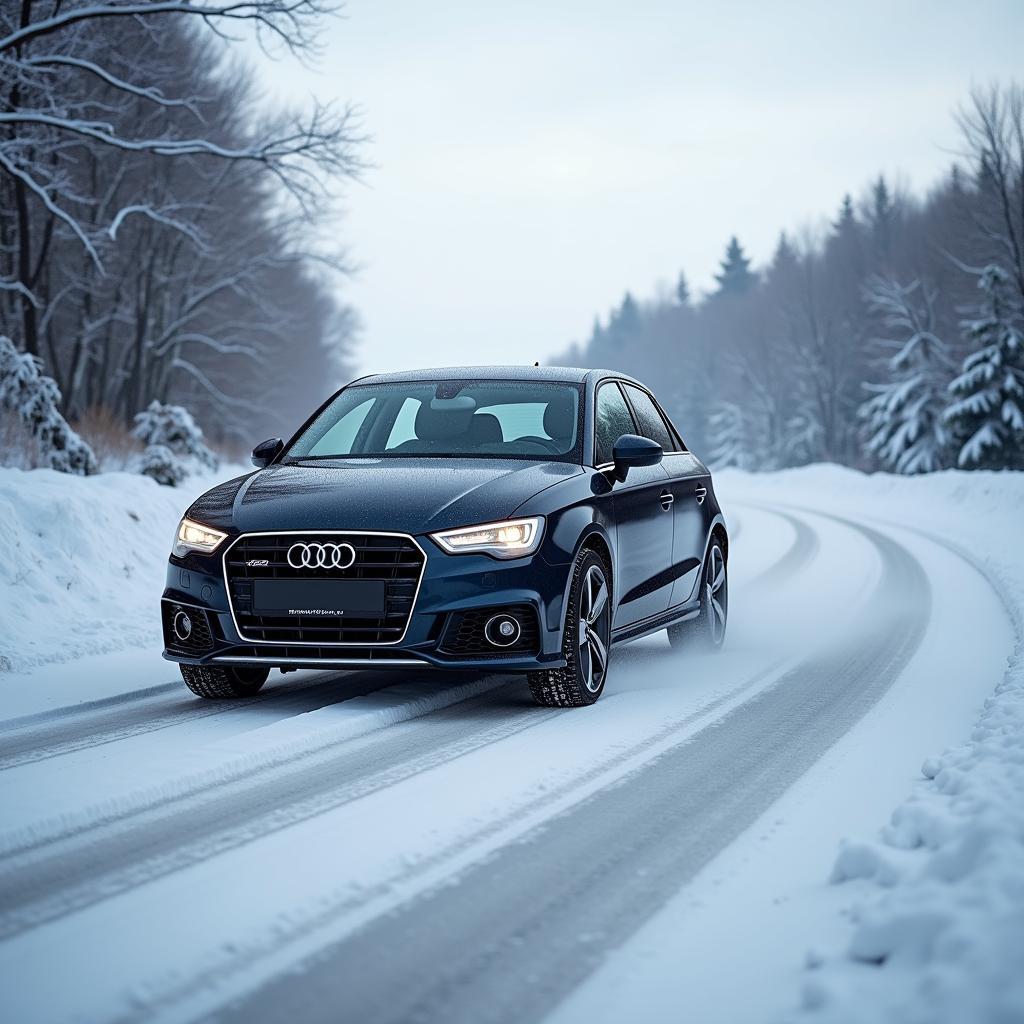 Audi A1 mit Winterreifen auf Felgen