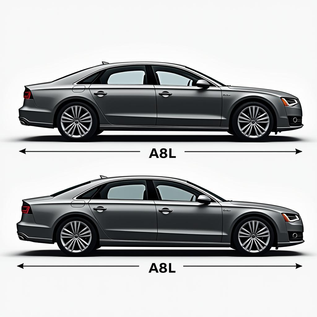 Audi A8L lengte vergelijking