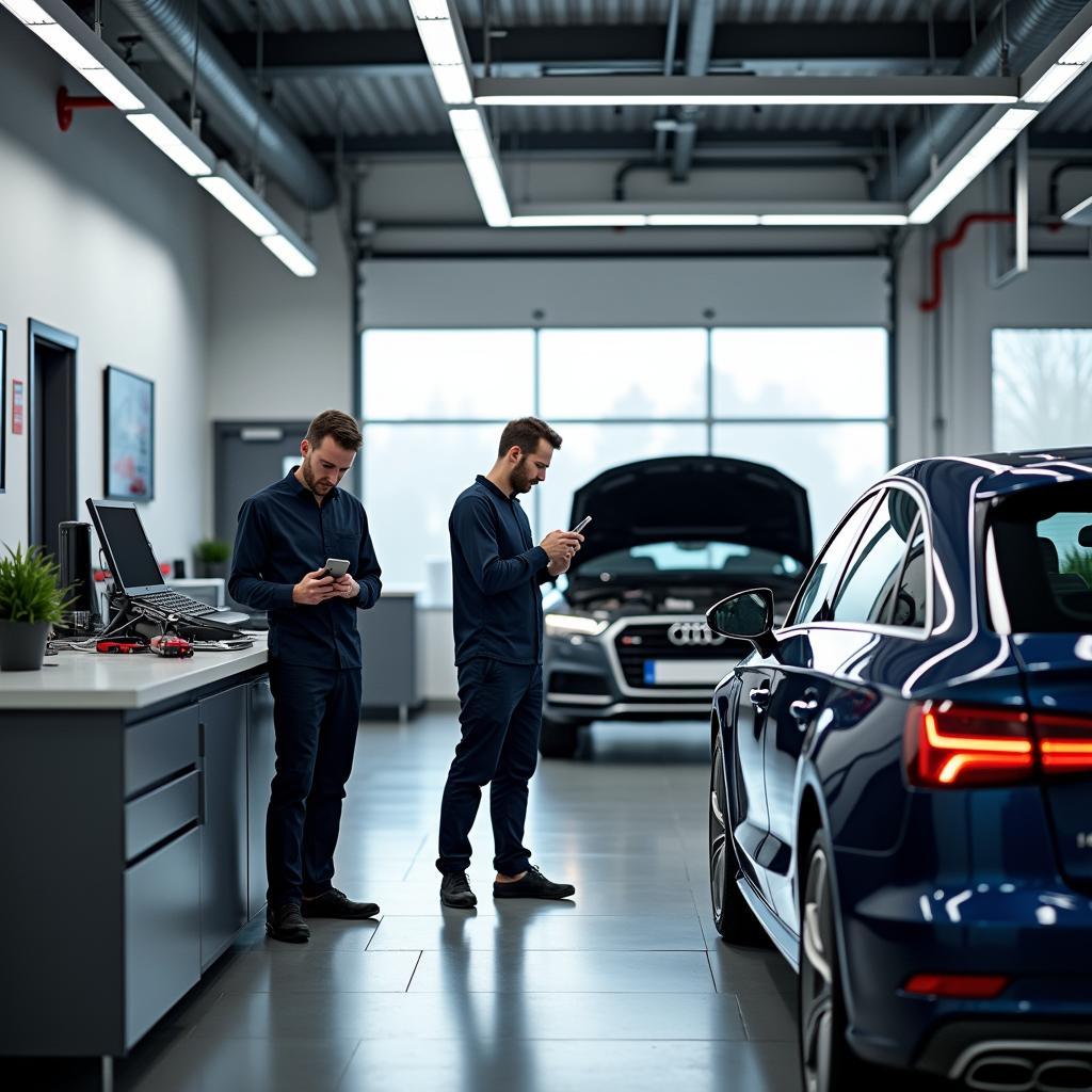 Professionelle Werkstatt im Audi Zentrum Magdeburg