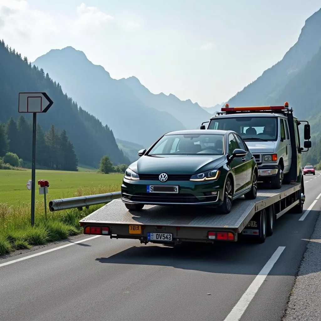 Bil på autotransporter