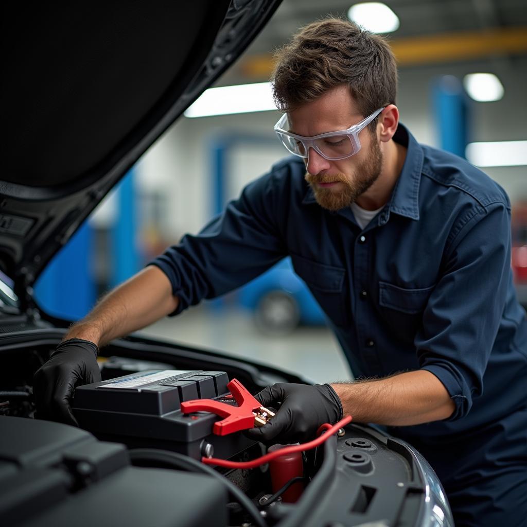 Autobatterie Laden Werkstatt