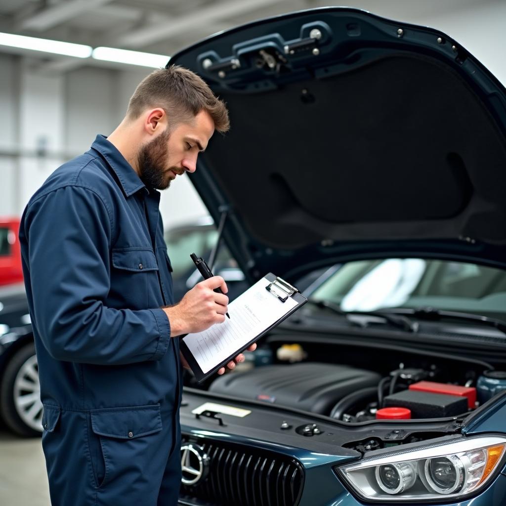 Auto Checkheft und Werkzeug