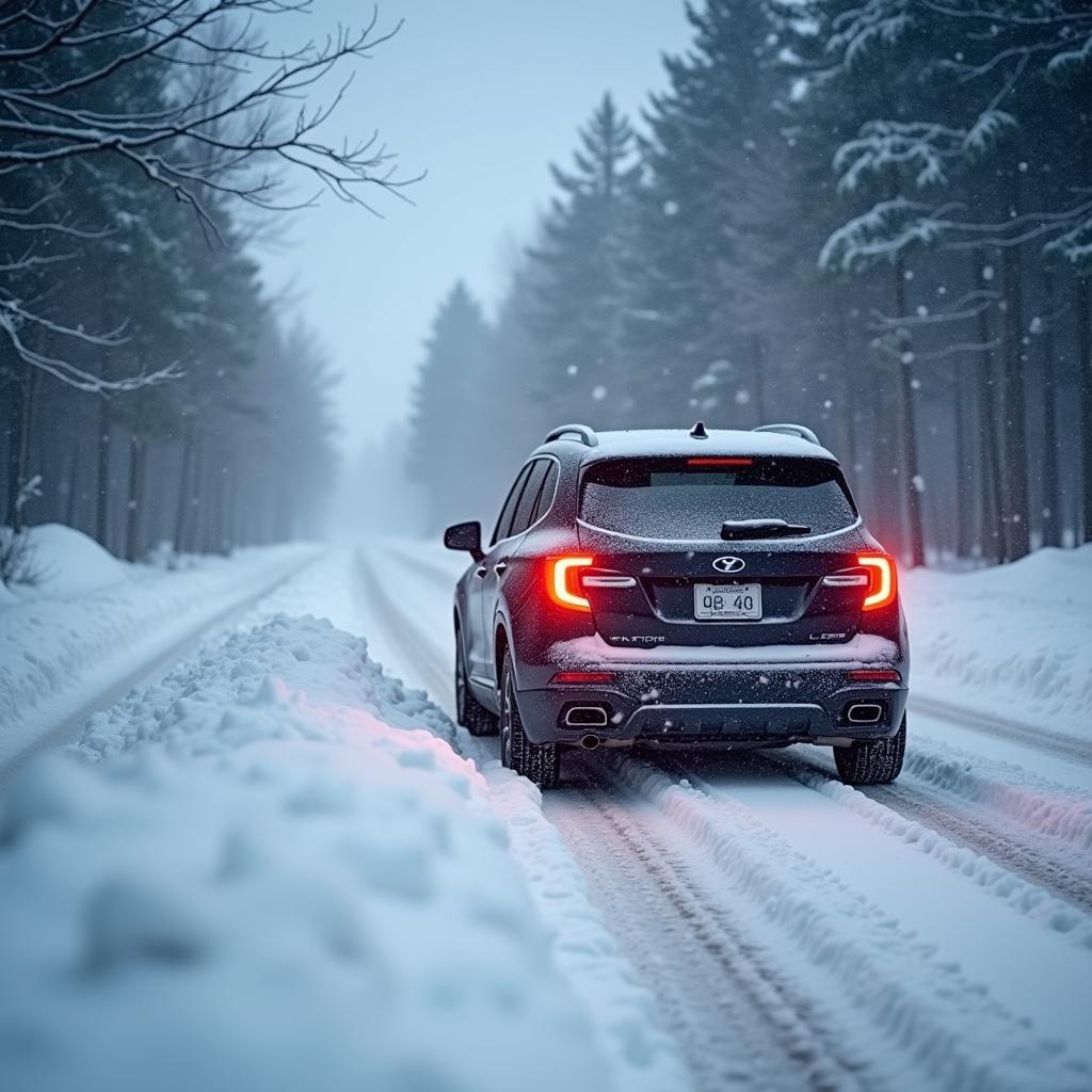 Auto im Schnee stecken geblieben