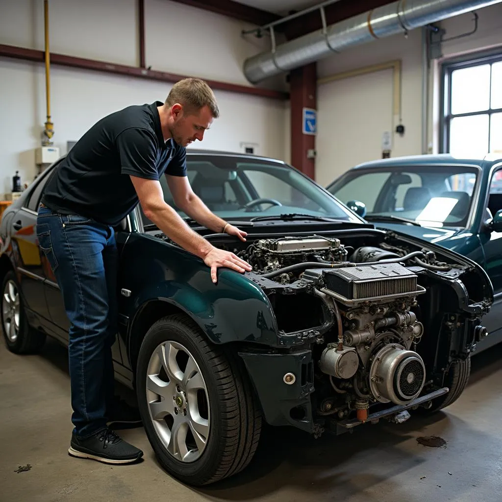 Auto Reparatur mit gebrauchten Teilen