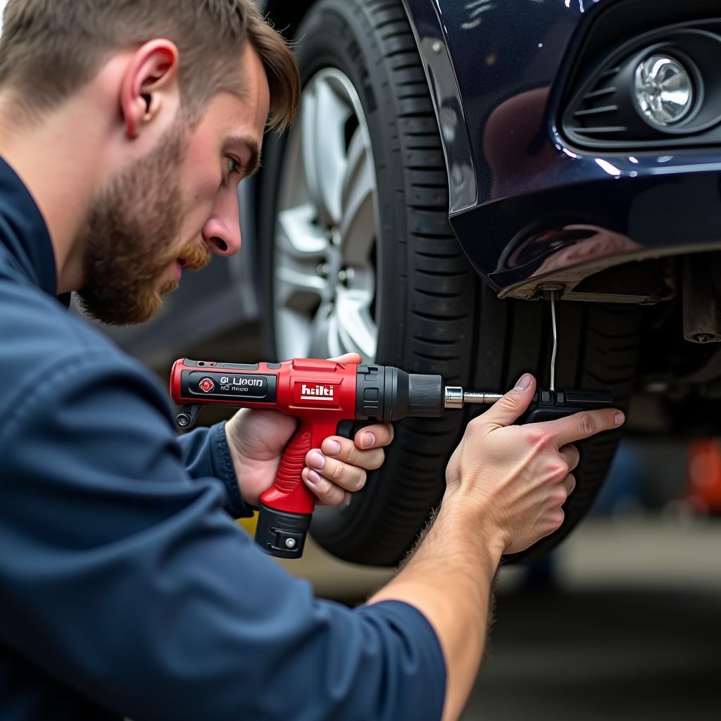 ヒルティ工具を使用した自動車修理