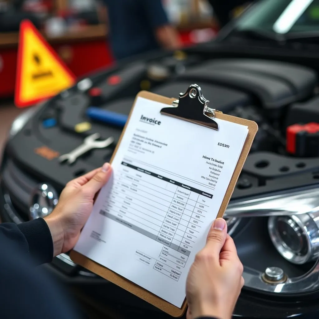 Auto Reparatur Werkstatt Rechnung