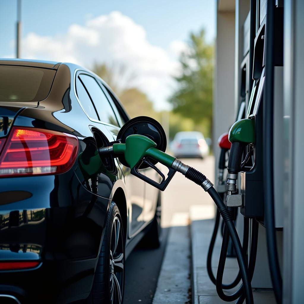 Auto Tanken an der Tankstelle