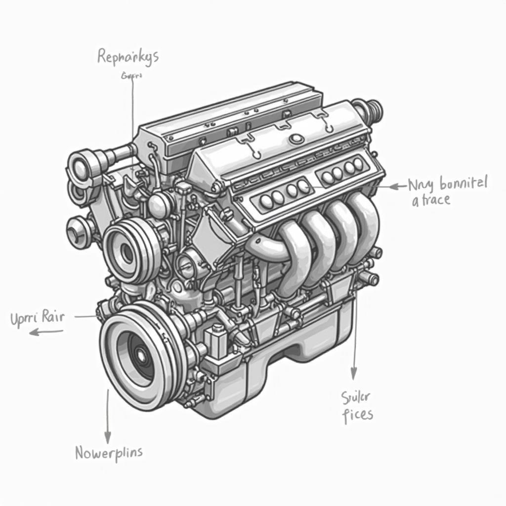 Auto Umrisszeichnung Motor