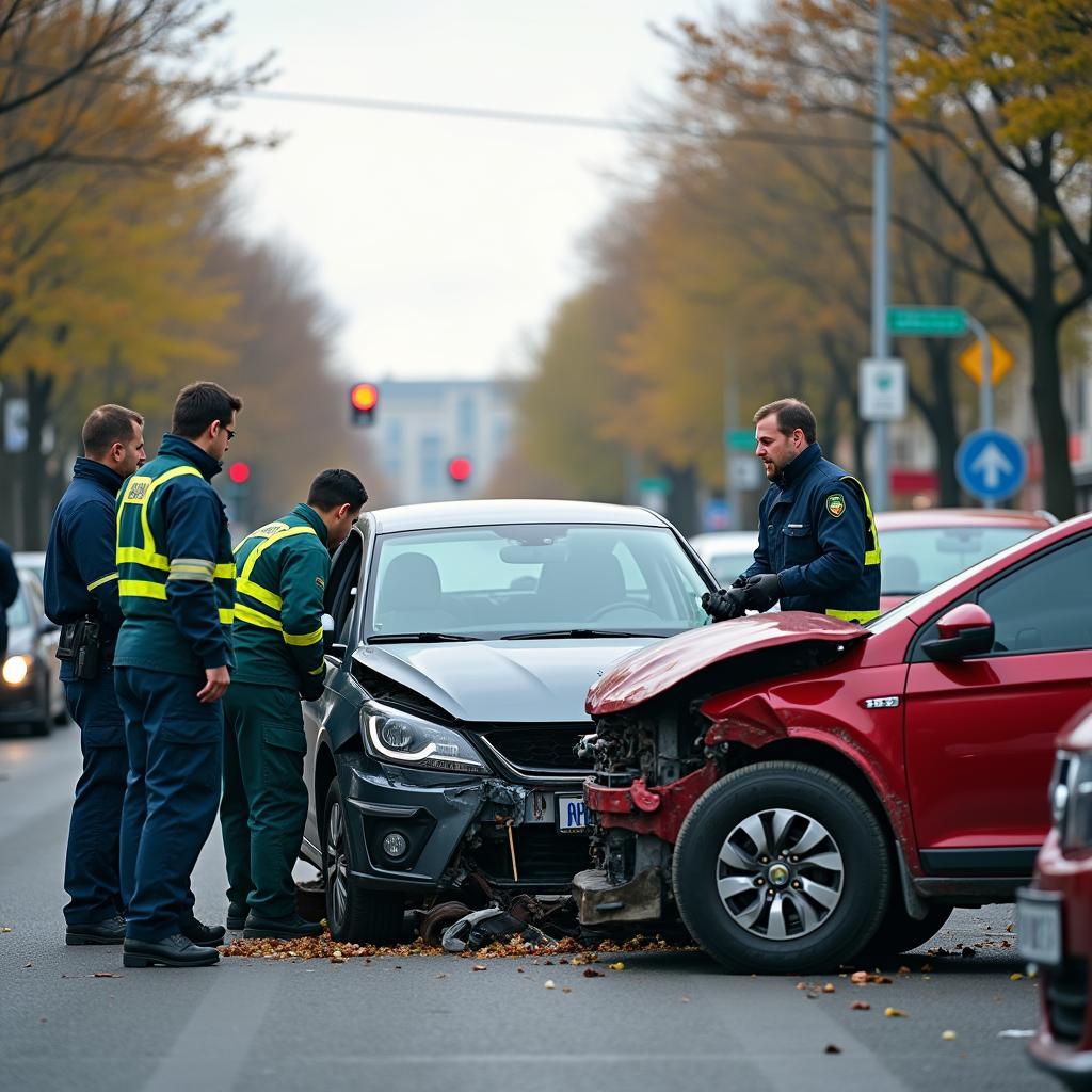 Verletzte nach einem Autounfall