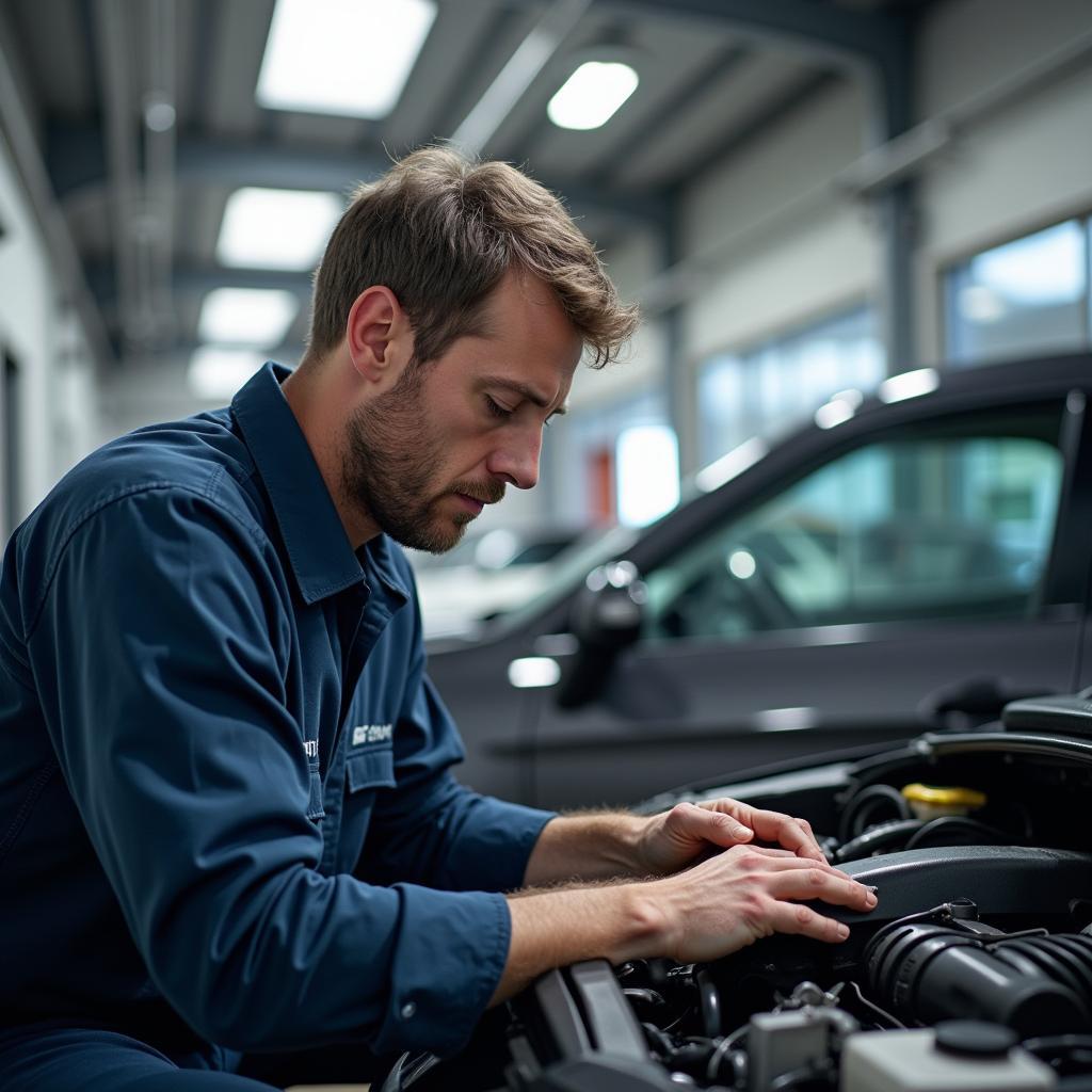 Car repair in a workshop